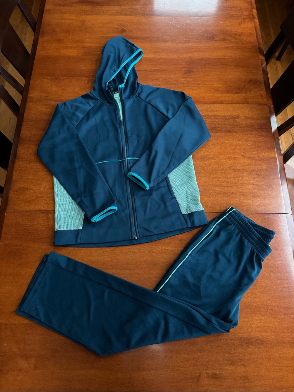 Tek Gear Boys L Husky 16H 2 Piece Tracksuit Hoodie Jacket Pants Teal